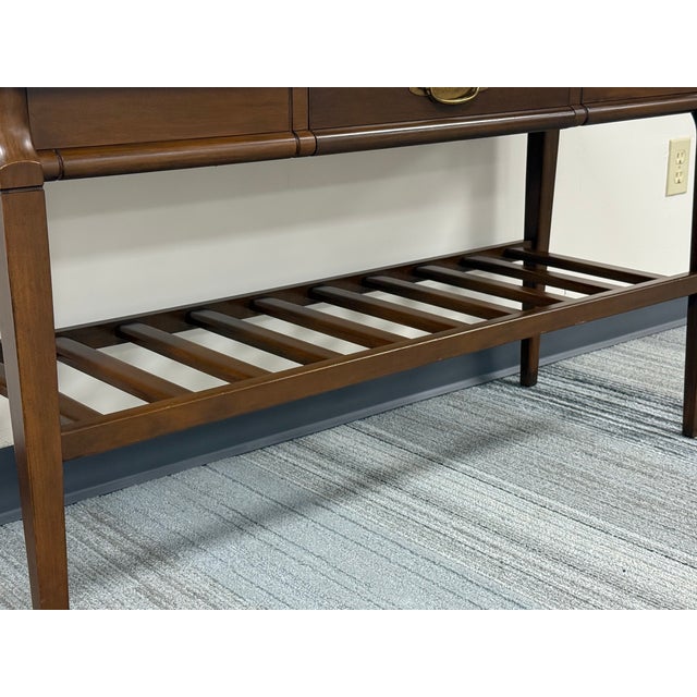 Wood Mid-Century Modern Sofa / Console Table ~ Great as Tv Stand For Sale - Image 7 of 8