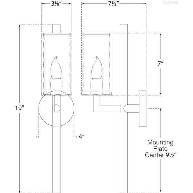 Visual Comfort Kelly Wearstler for Visual Comfort Signature Liaison Single Sconce in Bronze For Sale - Image 4 of 6
