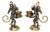 Pair Belle Époque Style Winged Monkey Masquerade Tragedy & Comedy Chambersticks For Sale