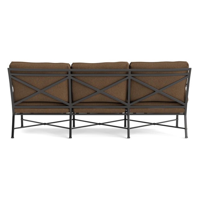 Brown Jordan Brown Jordan Venetian Sofa, Textured Pewter frame with Fusion Moccasian fabric For Sale - Image 4 of 11