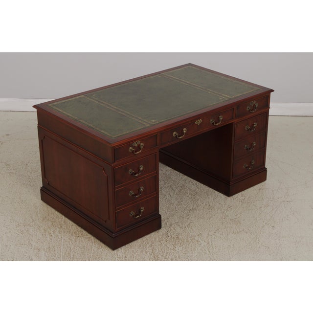 Age: Approx: 20 Years Old Details: Mahogany Dovetailed Drawer Construction Quality Construction Nice Tooled Leather Top...