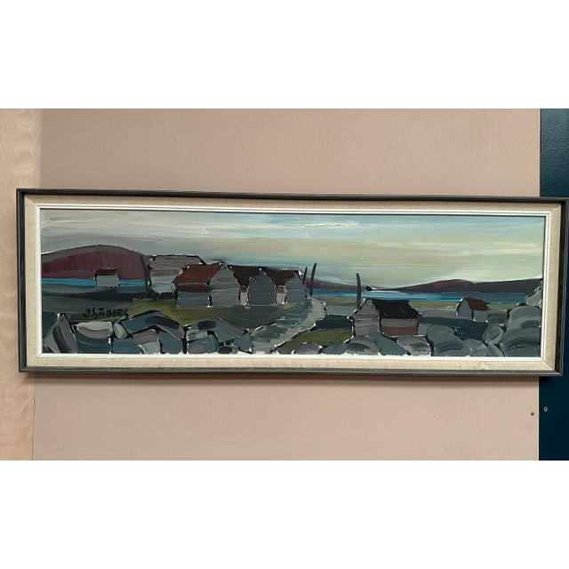 Bo Sjöberg, Coastal Village, 1960s, Oil on Canvas, Framed For Sale - Image 7 of 14