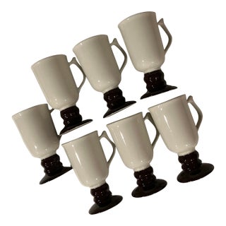 1970s Footed Irish Coffee Mugs - Set of 7 For Sale
