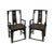 This pair antique Chinese high yoke back armchairs has a back splat adorn with nicely carved Buddhism symbol for peace and...