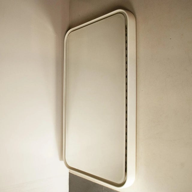 Backlit Mirror with Curved Wooden Frame For Sale - Image 10 of 15