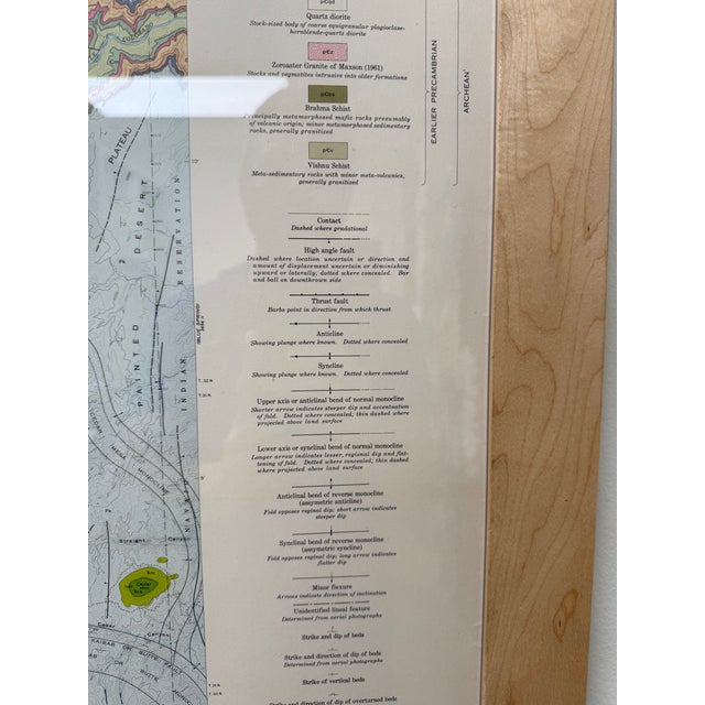 1960s 1967, Framed Vintage Preliminary Geologic Map of the Grand Canyon and Vicinity, Arizona For Sale - Image 5 of 12