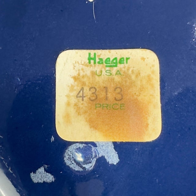 Extra Large Ink Blue Ceramic Vase by Haeger No. 4313. Made in Usa For Sale - Image 9 of 9