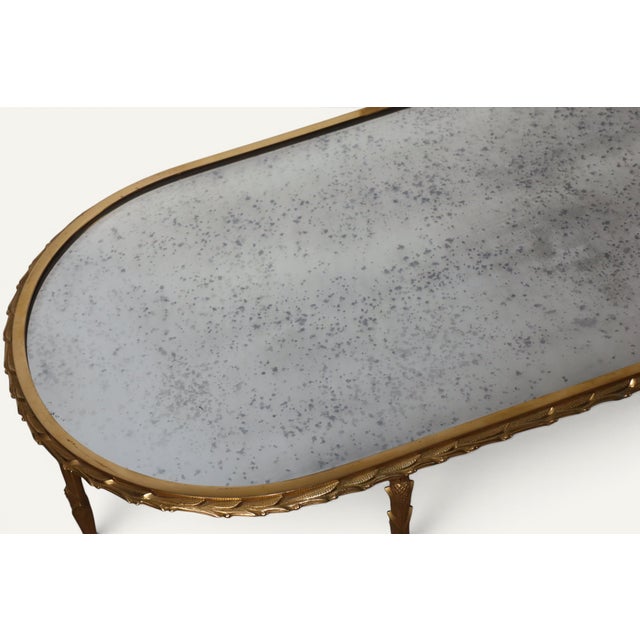 Coffee Table in Gilt Bronze and Aged Mirror from Baguès, 1950s For Sale - Image 18 of 18