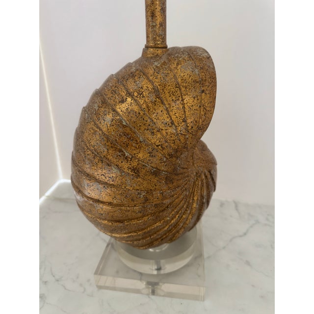 Gilt Seashell Form Table Lamp For Sale - Image 9 of 10