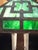 Green Arts & Crafts Green Slag Glass Table or Desk Lamp For Sale - Image 8 of 11