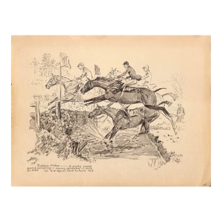 1930s Ruabon Water - A Nasty Jump Sir w.w. Wynn's Point to Points 1928 Reproduction For Sale