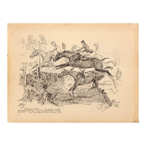 1930s Ruabon Water - A Nasty Jump Sir w.w. Wynn's Point to Points 1928 Reproduction