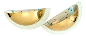 Vintage Wall Lights in Acrylic Glass and Brass from GS, 1980s, Set of 2