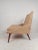 This unique vintage modern lounge chair features angled sides and splayed lets. Sleek design with a thick padded seat...