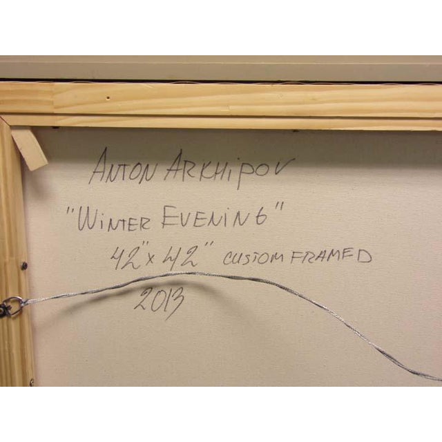 Anton Arkhipov "Winter Evening" Original Artist Frame Hand Signed Original Frame For Sale In Denver - Image 6 of 6