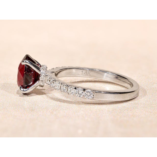 The Camarillo: 2.03 Carat Natural No Heat Deep Red Ruby Engagement Ring For Sale - Image 4 of 13