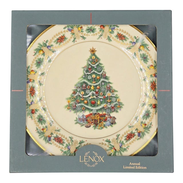 Vintage Lenox 1998 Numbered Christmas Trees Around the World Plate With Original Box For Sale