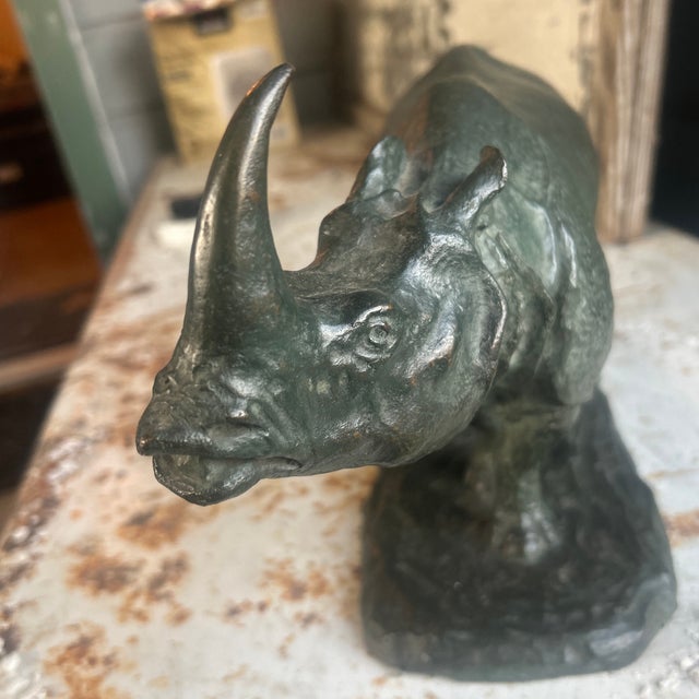 1920s Bronze Sculpture of Rhinoceros by r.h. Rockwell For Sale - Image 10 of 12
