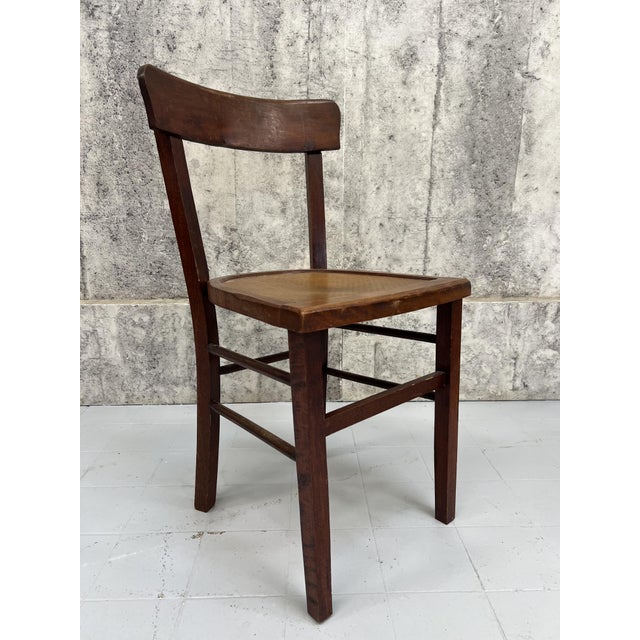 Brown French Bistro Chairs, 1950s, Set of 3 For Sale - Image 8 of 11