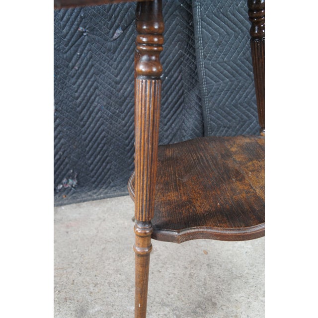Late 19th Century Antique Eastlake Quartersawn Oak Square 2 Tier Eagle Claw Foot Parlor Table For Sale - Image 5 of 10