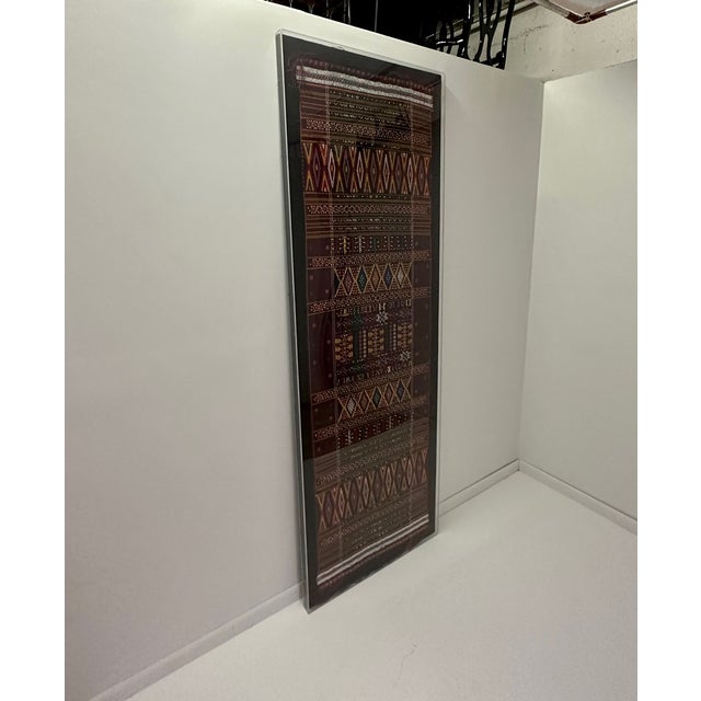 Monumental Framed in Lucite Antique Textile From Afganistan For Sale In Philadelphia - Image 6 of 10