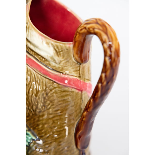 19th Century French Orchies Majolica Rabbit Pitcher For Sale - Image 9 of 11