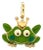 Aaron Basha Diamond Large Frog Frog 18k Yellow Gold Enamel Charm Pendant For Sale