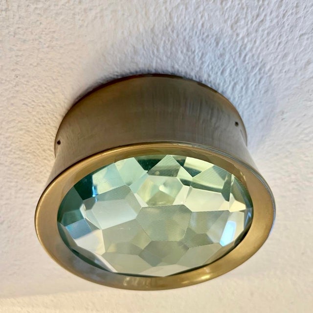 Gold Model 2319 Ceiling or Wall Lamps attributed to Max Ingrand Fontana Arte, Italy 1950s, Set of 2 For Sale - Image 8 of 11