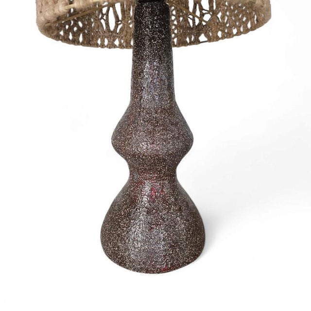 Ceramic and Macramé Vase Lamp, 1970s For Sale - Image 6 of 12