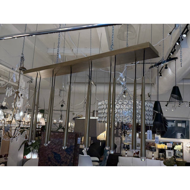 Restoration Hardware Jonathan Browning for Restoration Hardware Aquitaine Twelve Light Linear Chandelier For Sale - Image 4 of 12