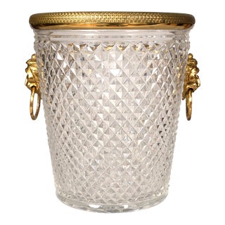 French Cut Glass Ice Bucket For Sale