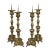 Set of Four Late 17th Century French Renaissance Brass Altar Candlesticks For Sale