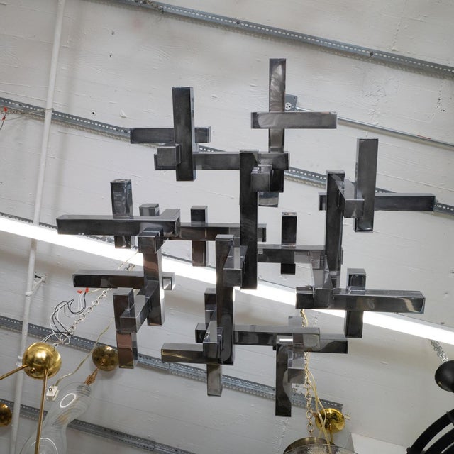 Cubist Chandelier by Sciolari For Sale In New York - Image 6 of 6
