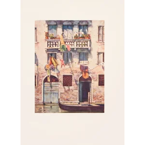 1912 Mortimer Menpes "The Weekly Wash", Original Full-Color Print of Venice