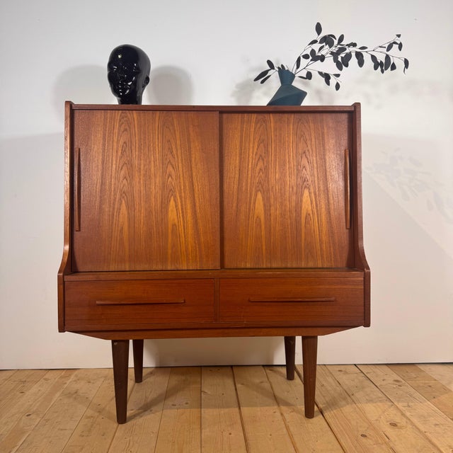 Brown Danish Teak Bar Cabinet, 1960s For Sale - Image 8 of 8