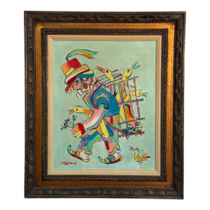 The Walking Shop Painting by Jovan Obican, Croatia 1970