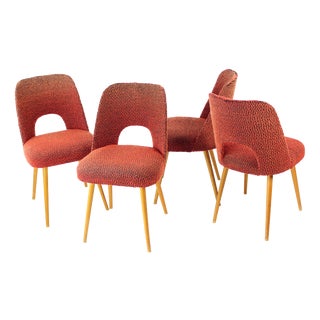 Vintage Dining Chairs by Oswald Heardtl for Ton, Czechoslovakia, 1960s, Set of 4 For Sale