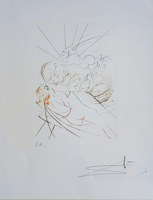 Salvador Dali, Woman and Horse, 1973, Etching