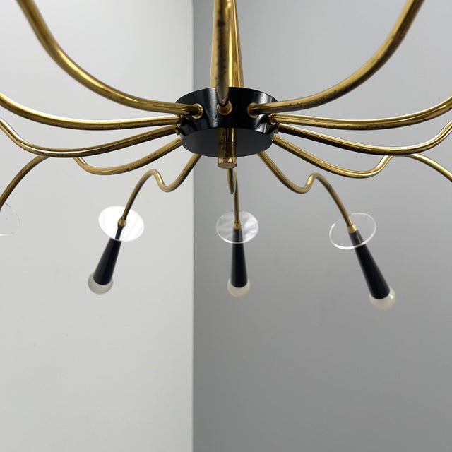 Black Vintage German Sputnik Pendant Light with Acrylic Glass Panels, 1950s For Sale - Image 8 of 9