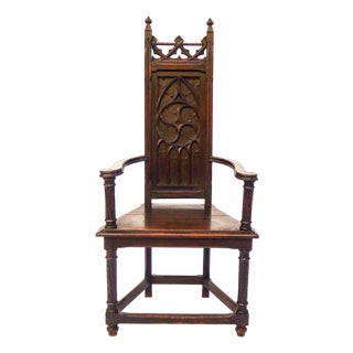 19th Century Gothic Gossip Chair For Sale