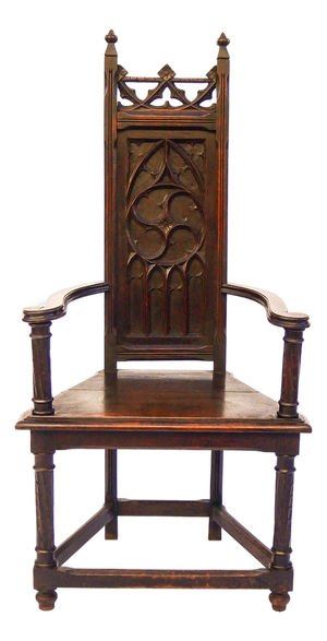 19th Century Gothic Gossip Chair