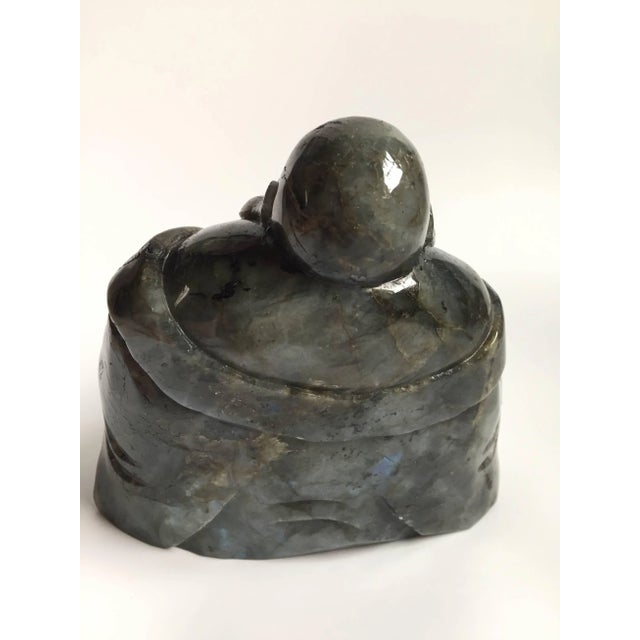 2010s Gemstone Labradorite Happy Buddha For Sale - Image 5 of 11