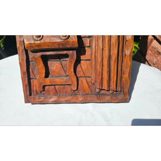 Art Deco Wooden Pharmacy Plaque with Carved Bas-Relief, 1920s For Sale - Image 6 of 9