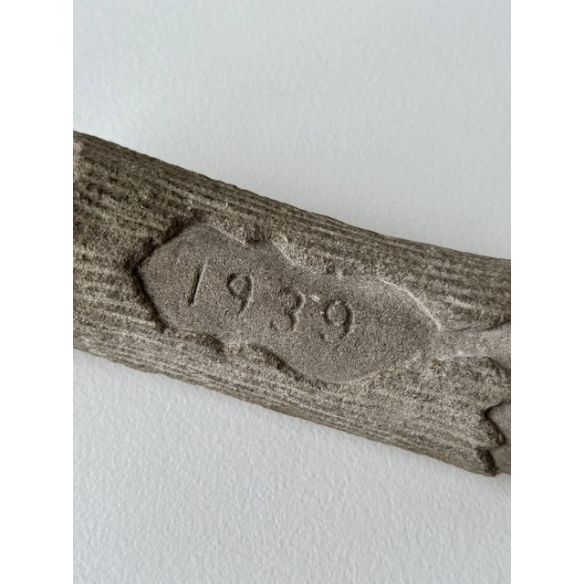 Vintage Memento Mori Carved Stone Log Inscribed, "1939" For Sale - Image 4 of 14