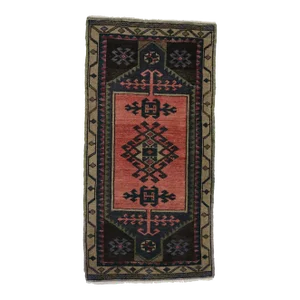 Vintage Turkish Oushak Throw Rug - 01'09 X 03'09