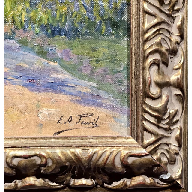 Textile Elie Anatole Pavil —Along a Countryside Road—French Impressionist Oil Painting For Sale - Image 7 of 10