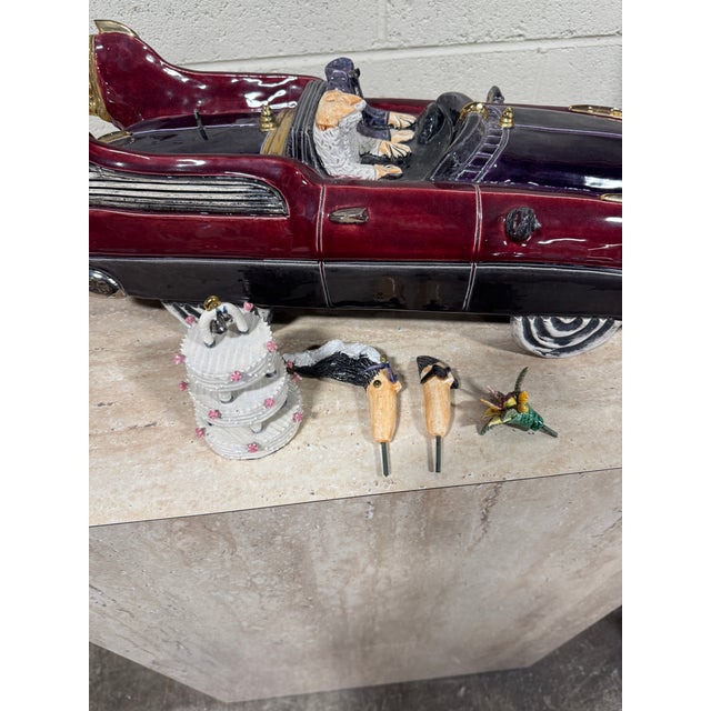 Burgundy Whimsical Full Moon Clay Co “Bride & Groom” Sculpture For Sale - Image 8 of 10