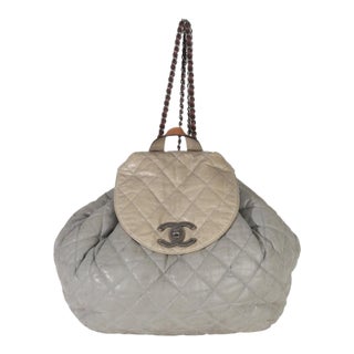Grey Quilted Calfskin In The Mix Backpack For Sale