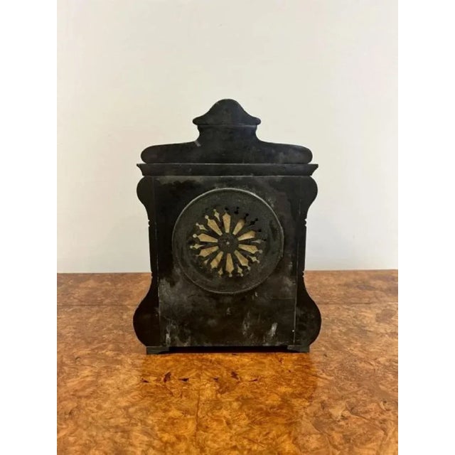 Mid 19th Century Victorian Marble Eight Day Mantle Clock, 1860s For Sale - Image 5 of 7