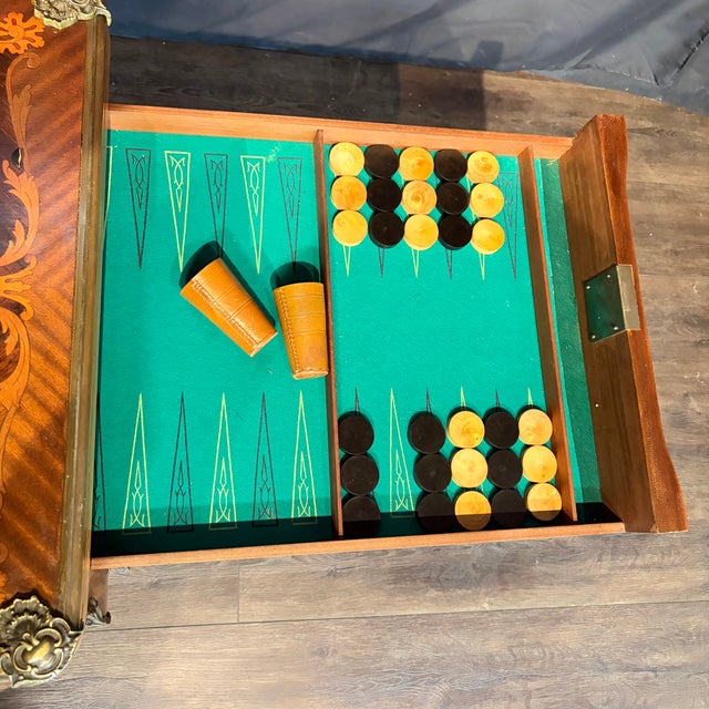 French Marquetry Belle Epoque Game Table For Sale - Image 4 of 18
